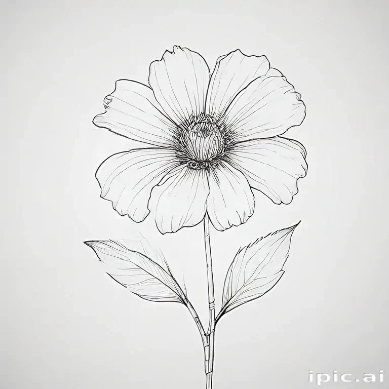simple flower line art
