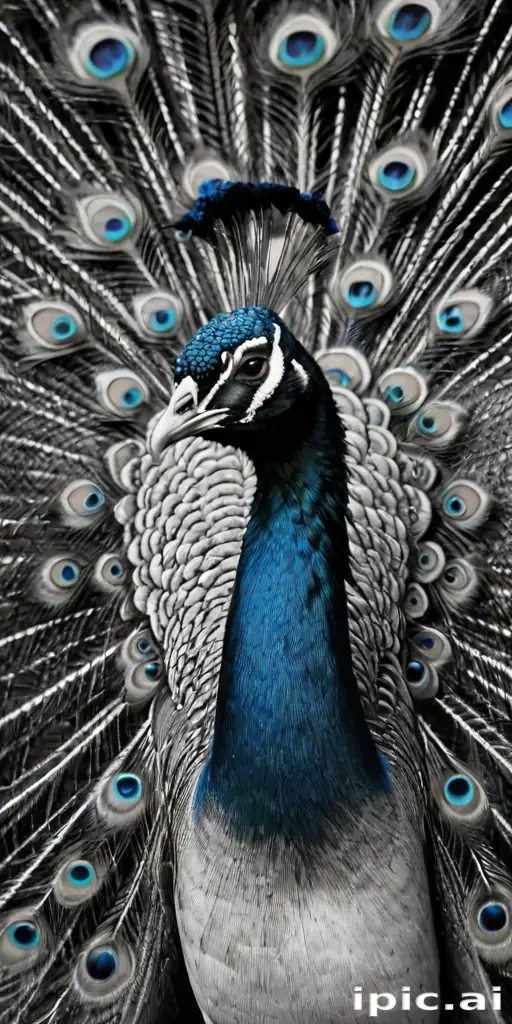 peacock black and white