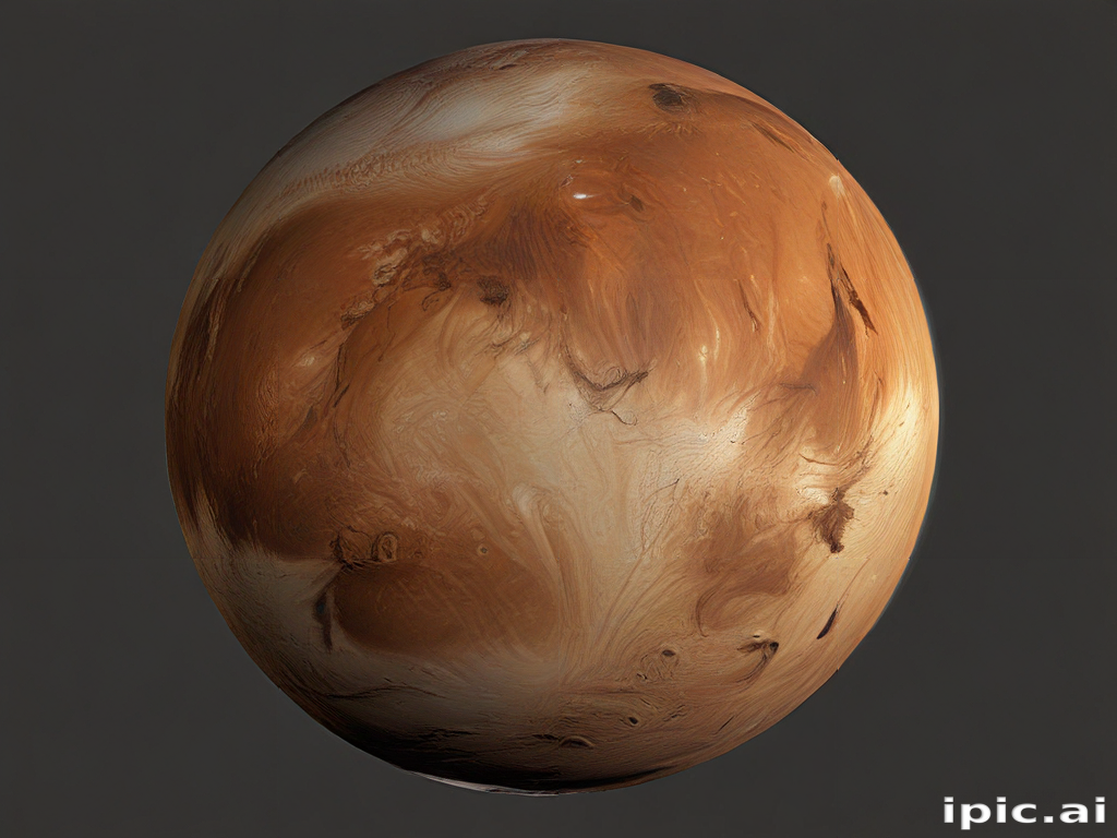 Realistic Representation of Mars, the Red Planet with Distinctive ...