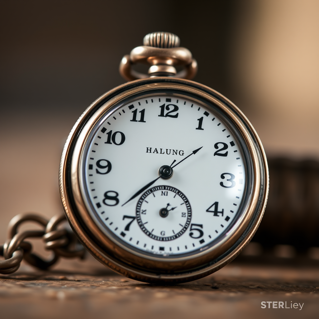 create a close-up shot of a vintage pocket watch with intricate details, soft focus background, natural lighting, ISO 100, aperture f/2.8, shutter speed 1/60s, taken with a DSLR camera in macro photography style.