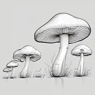 mushroom line art