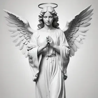 angel clip art black and white