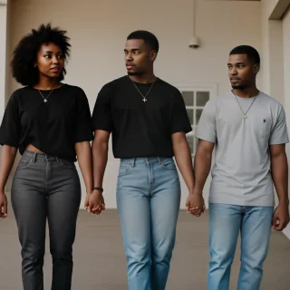 black couple holding hands