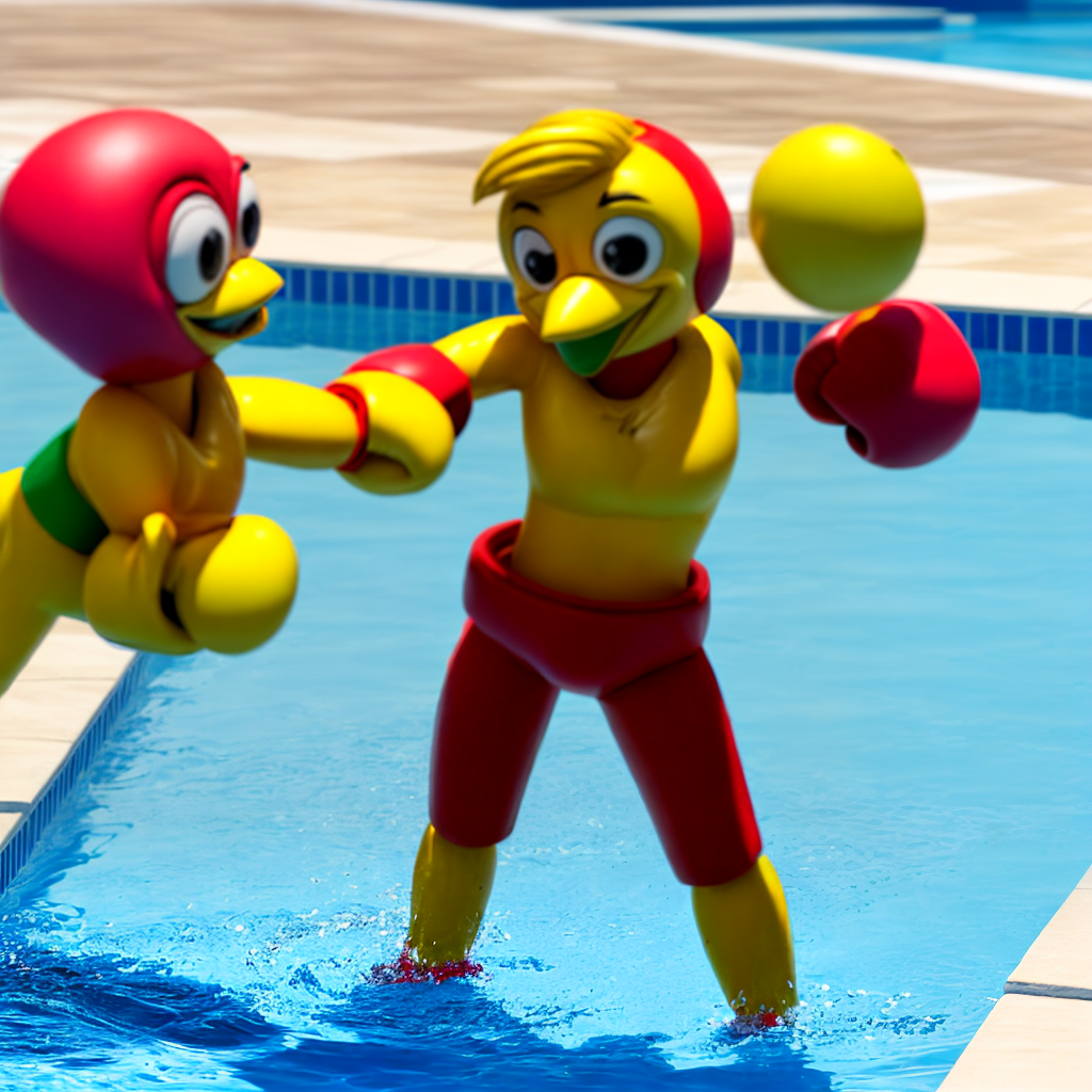 Ai Image Generator - Ai Art Generator - High Quality and 100% Unique Images  - iPic.Ai anthro toy chica boxing by a pool 2d bird microbikini with large  bust getting punched in the stomach