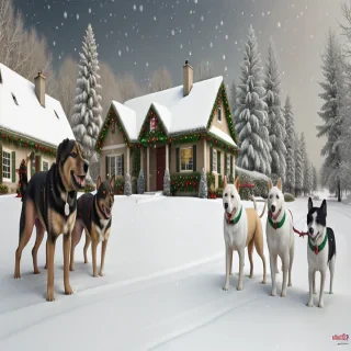 christmas wallpaper with dogs