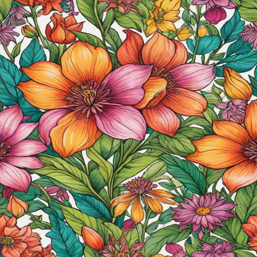 colourful flower drawing