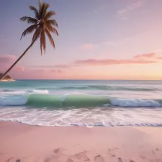 pastel pink beach wallpaper