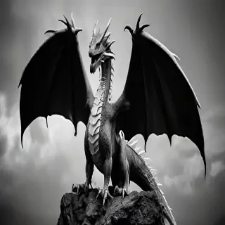 dragon black and white