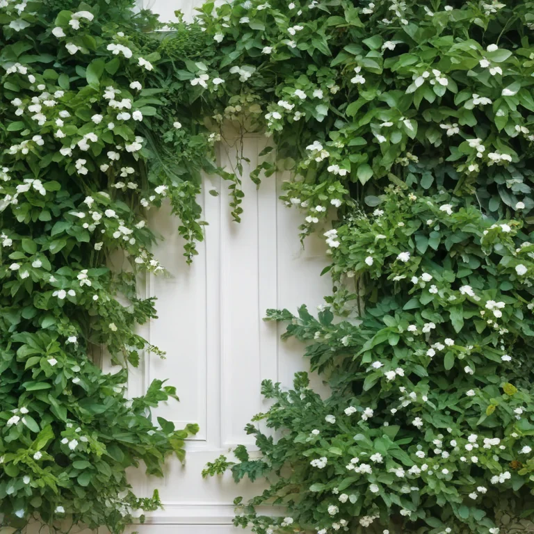 white and greenery background