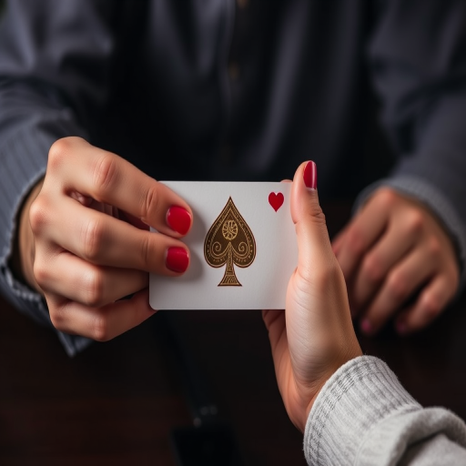 holding card