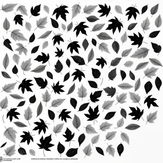 leaves clipart black and white