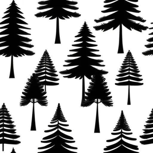 pine tree black and white clipart