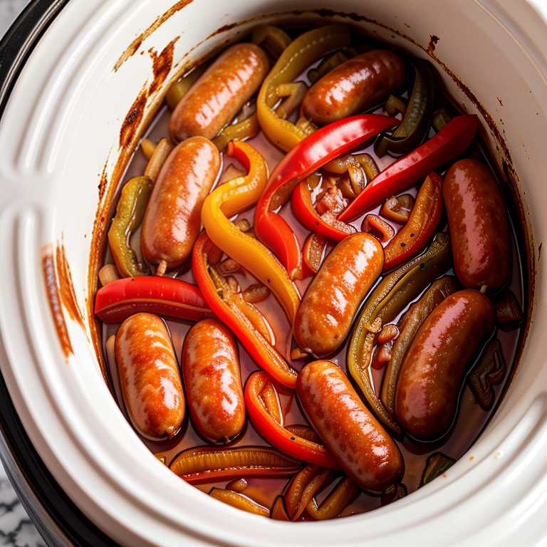 sausage onions and peppers in crock pot