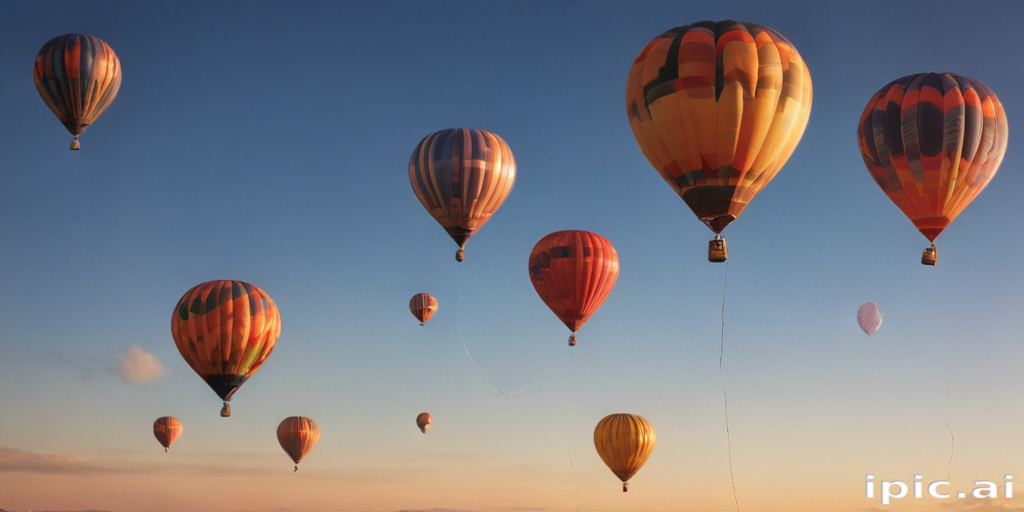 Colorful Hot Air Balloons Gracefully Ascending Against a Serene Sky