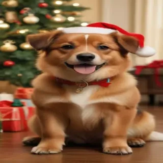 christmas dog wallpaper cute