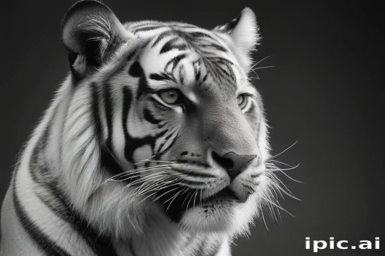tiger clipart black and white