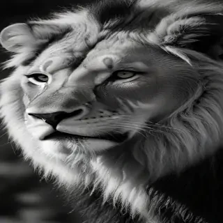 lion black and white