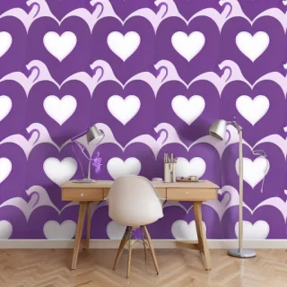 purple heart pattern wallpaper
