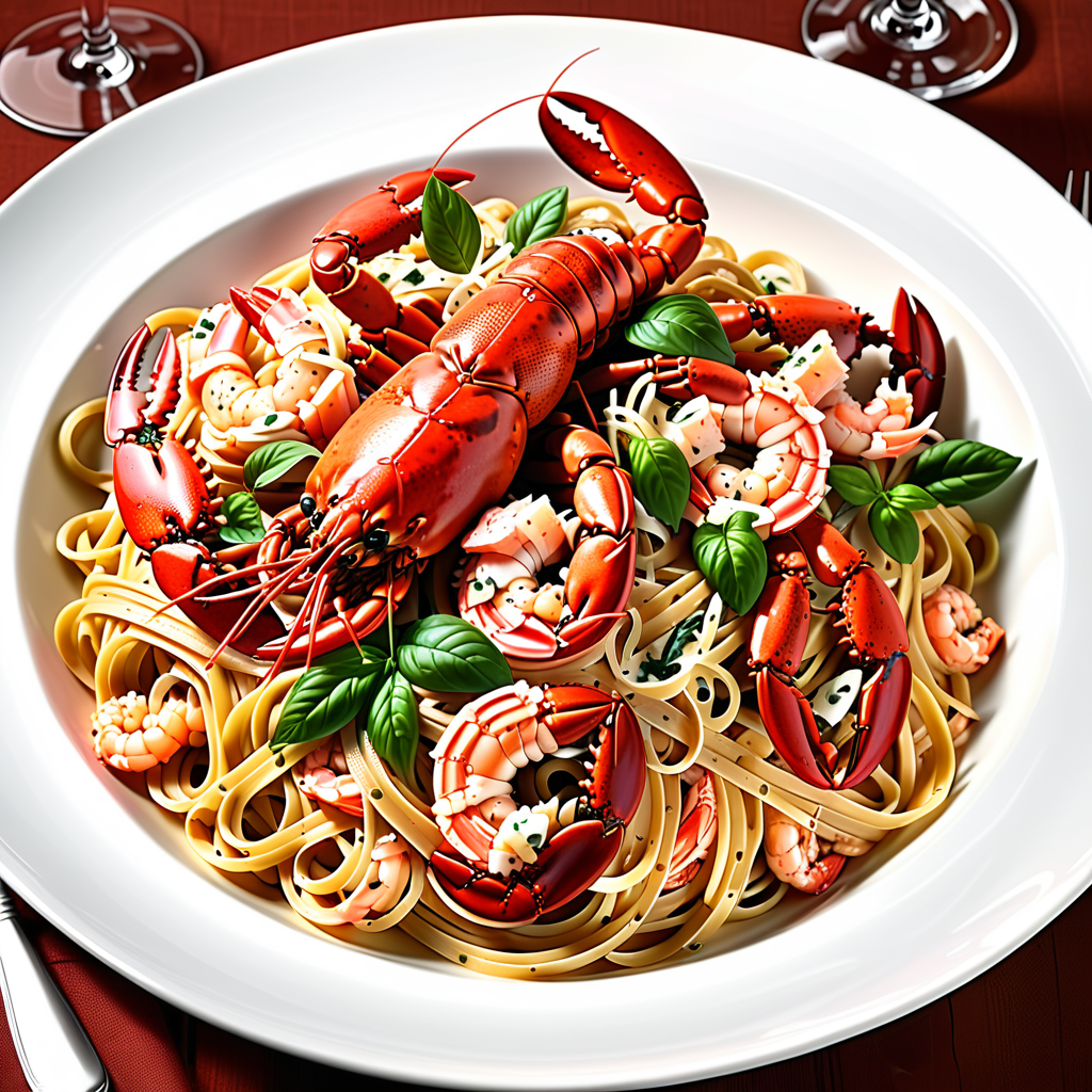 linguine with lobster and shrimp