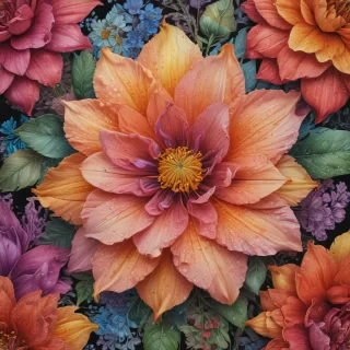 colourful flower drawing