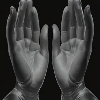 transparent praying hands