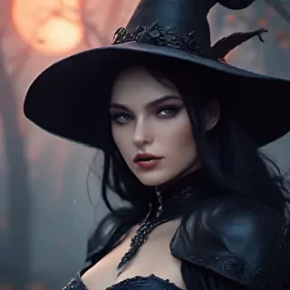 beautiful dark witch fantasy art