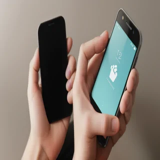 hand holding phone