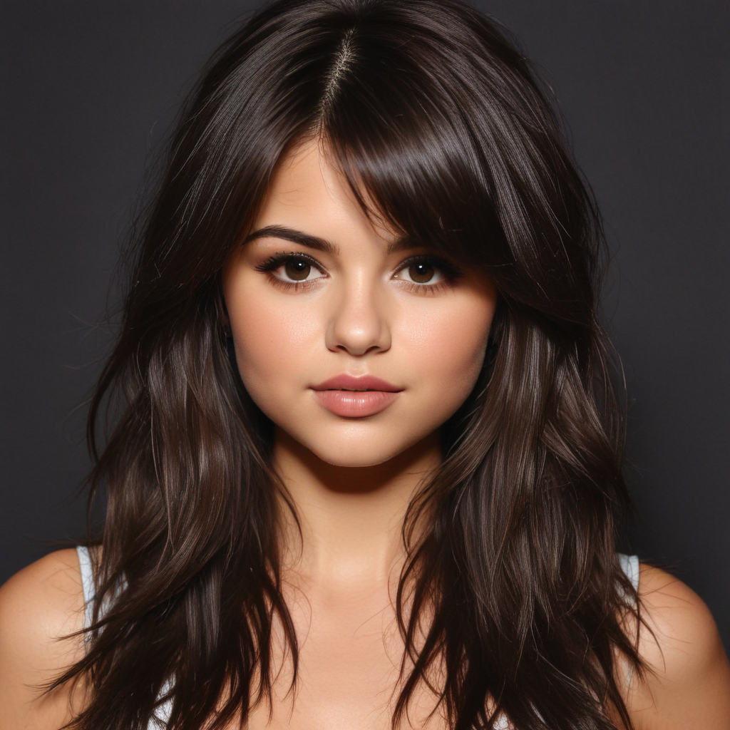 selena gomez with bangs