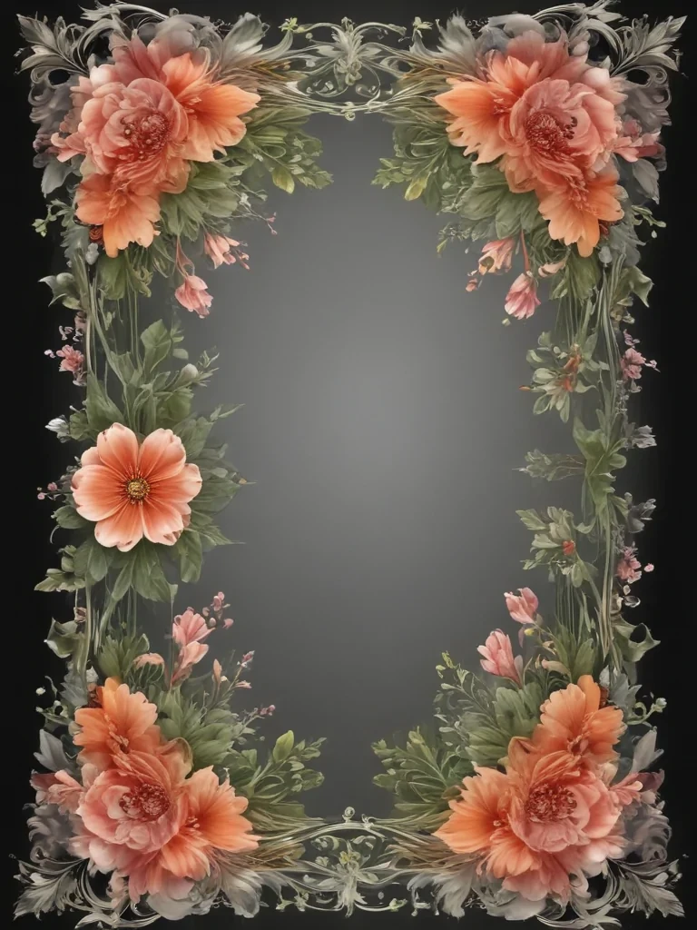 transparent floral border