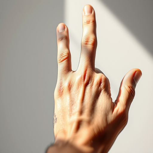 highly detailed sketch of a hand with fingers crossed, soft natural lighting, close-up view, DSLR camera, f/2.8 aperture, 50mm lens, ISO 100, 1/125 shutter speed, focus on hand texture and shadows