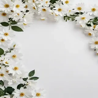 white background with flowers