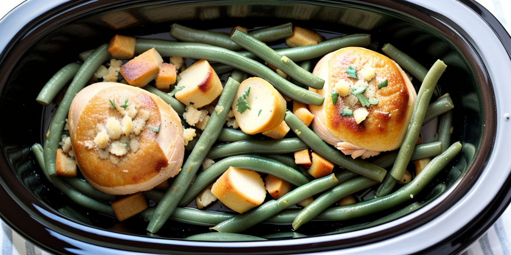 crockpot chicken stuffing green beans