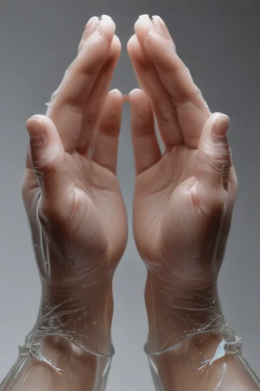 transparent praying hands