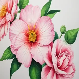 drawings of flowers with color