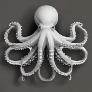 octopus clipart black and white
