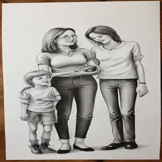 drawings of family