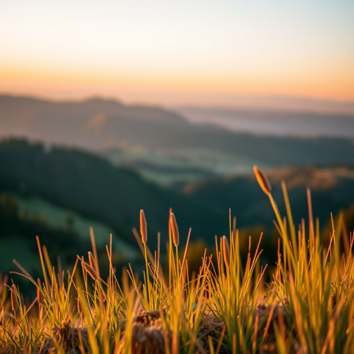 high-resolution image of a serene landscape during golden hour with soft lighting, wide-angle lens, aperture f/8, ISO 100, shutter speed 1/250 sec, DSLR camera, focus on foreground details, vibrant colors and contrast
