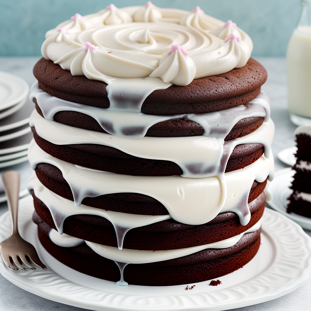 chocolate cake with vanilla frosting