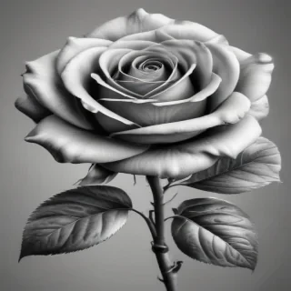 rose clip art black and white