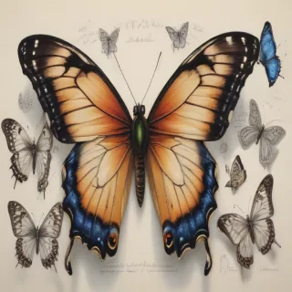 drawing butterflies