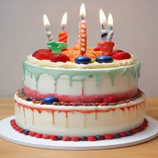 transparent birthday cake