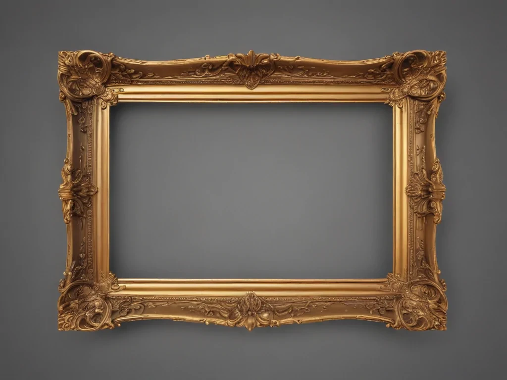 rectangle golden frame png