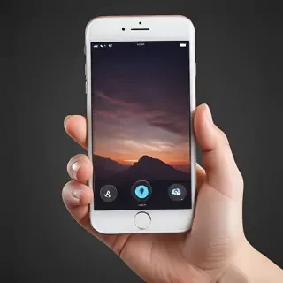 hand holding phone png