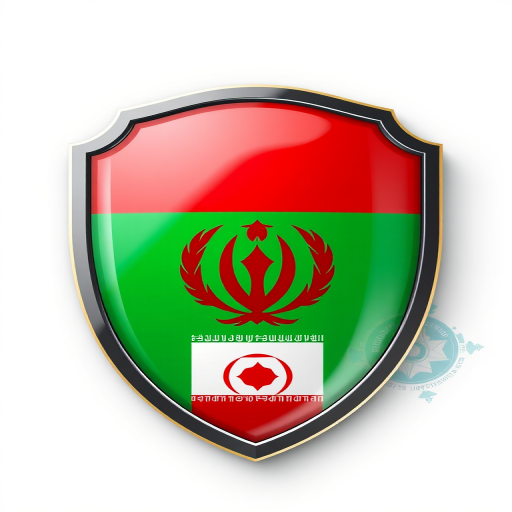 Create a high-resolution digital illustration of a shield featuring the flags of Tajikistan, Iran, and Afghanistan, with a glossy finish and a 3D effect, using a Canon EOS 5D Mark IV, f/8 aperture, ISO 100, and a 50mm lens for sharp detail, ensuring vibrant colors and enhanced contrast.