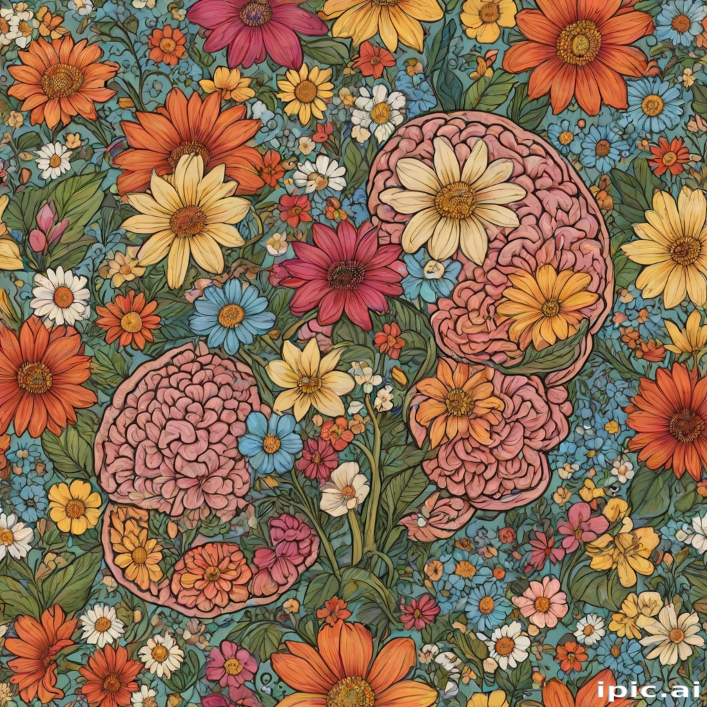 half brain half flowers