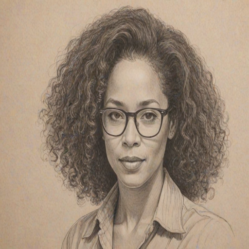 Pleasing Rae Dawn Chong, pencil sketch, portrait of Sublime woman 1952s in glasses, hair style beatnik, outline, clear lines, fine lines, 8k