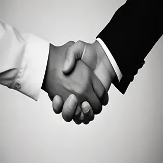 handshake black and white