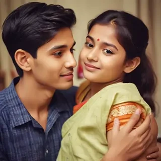 indian son with mom