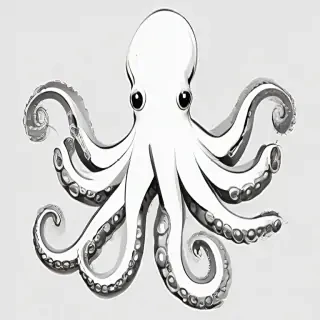 octopus clip art black and white