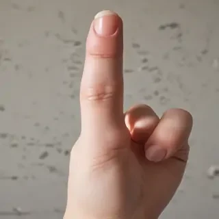 middle finger transparent
